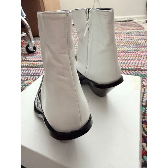 Gia Couture Cabinda Black and White Calf Western Ankle Boot - Picture 7 of 9